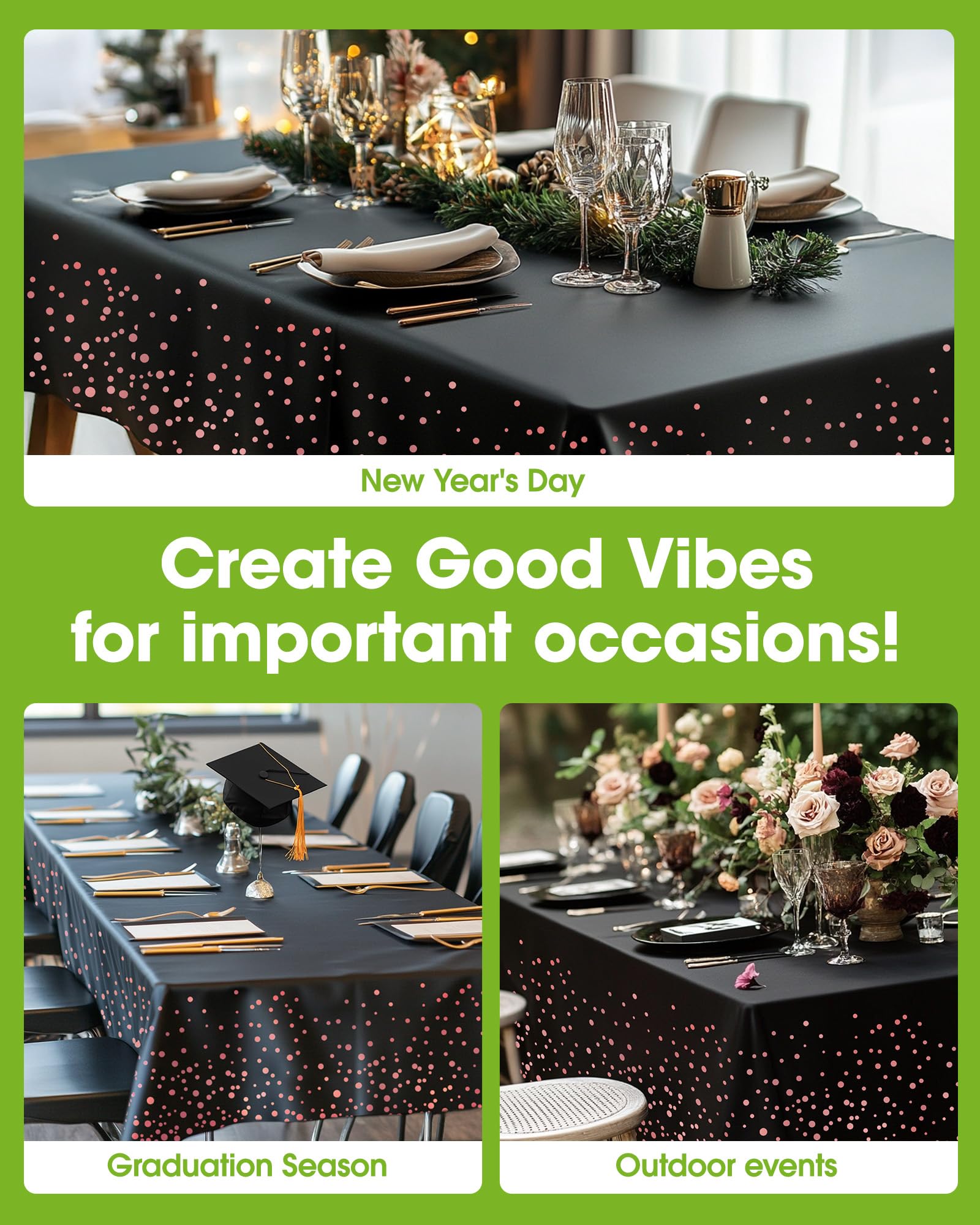 Pureegg sturdy leakproof tablecloth prevents spills on celebrations.