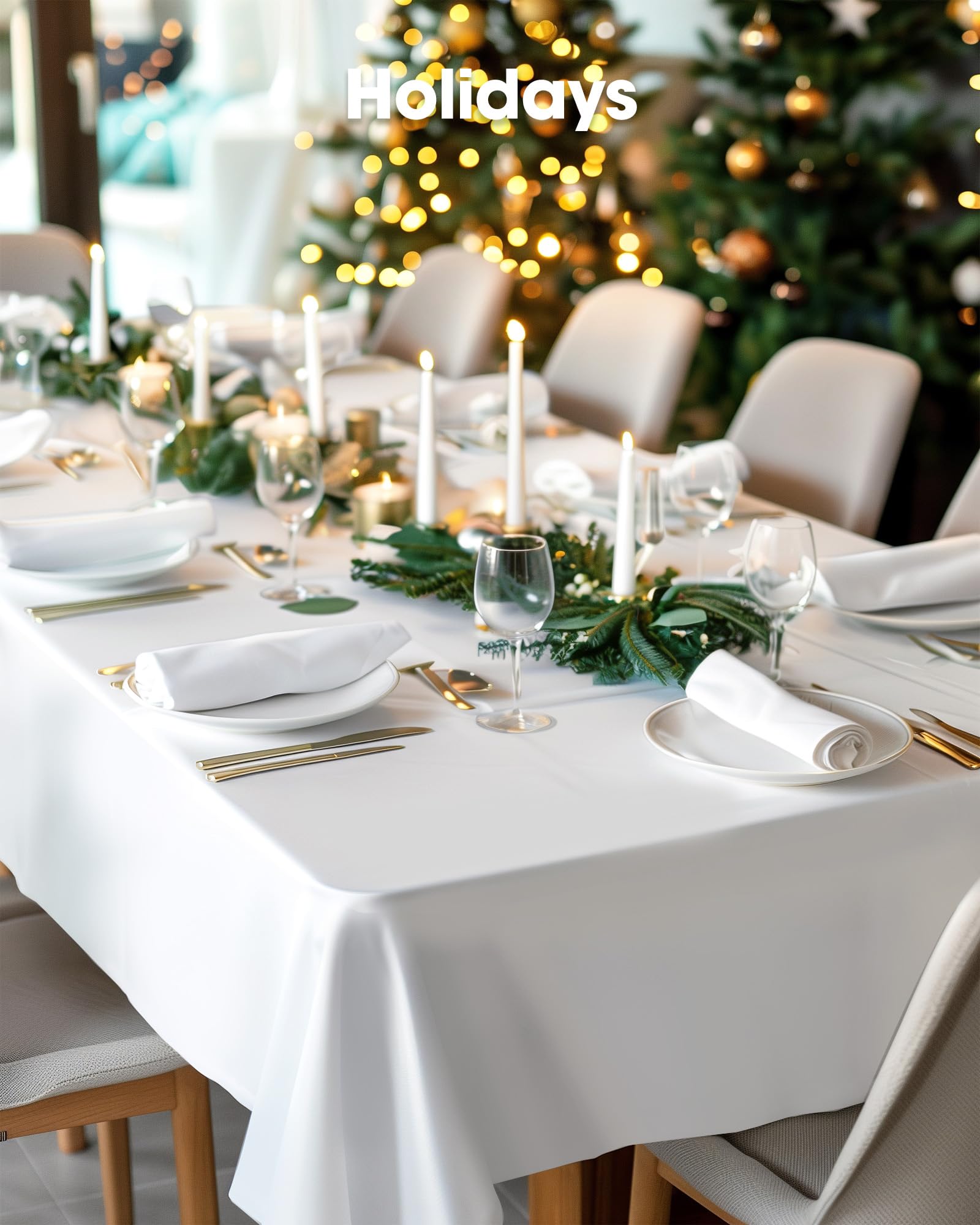 Pureegg table cloth fits rectangle table for reliable coverage.