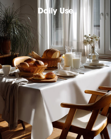 Pureegg table cloth white sleek look complements any table setup.