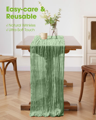 Pureegg table runner being hand-washed demonstrates washable and reusable design.