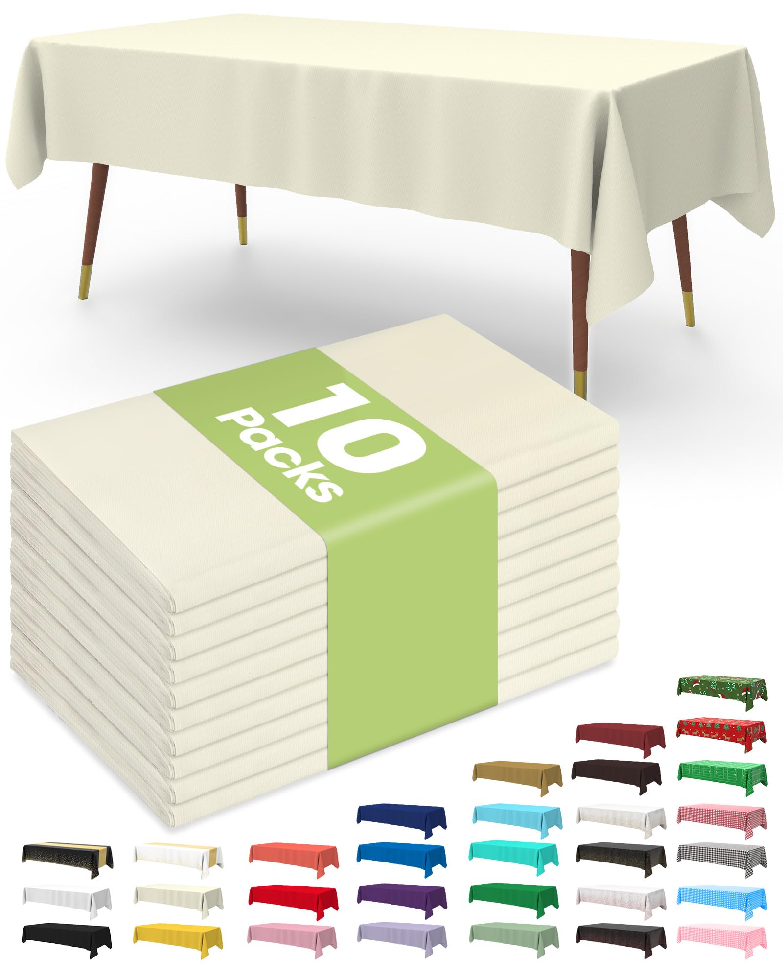 Pureegg 54x108 beige disposable tablecloth on a dining table for elegant gatherings