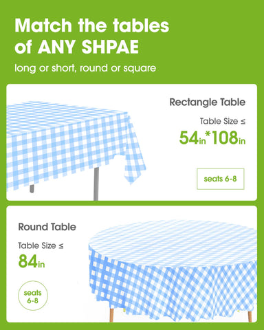 Pureegg blue and white checkered tablecloth brightens any table setting.