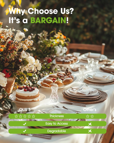 Dining setup featuring Pureegg cream tablecloth for a clean surface