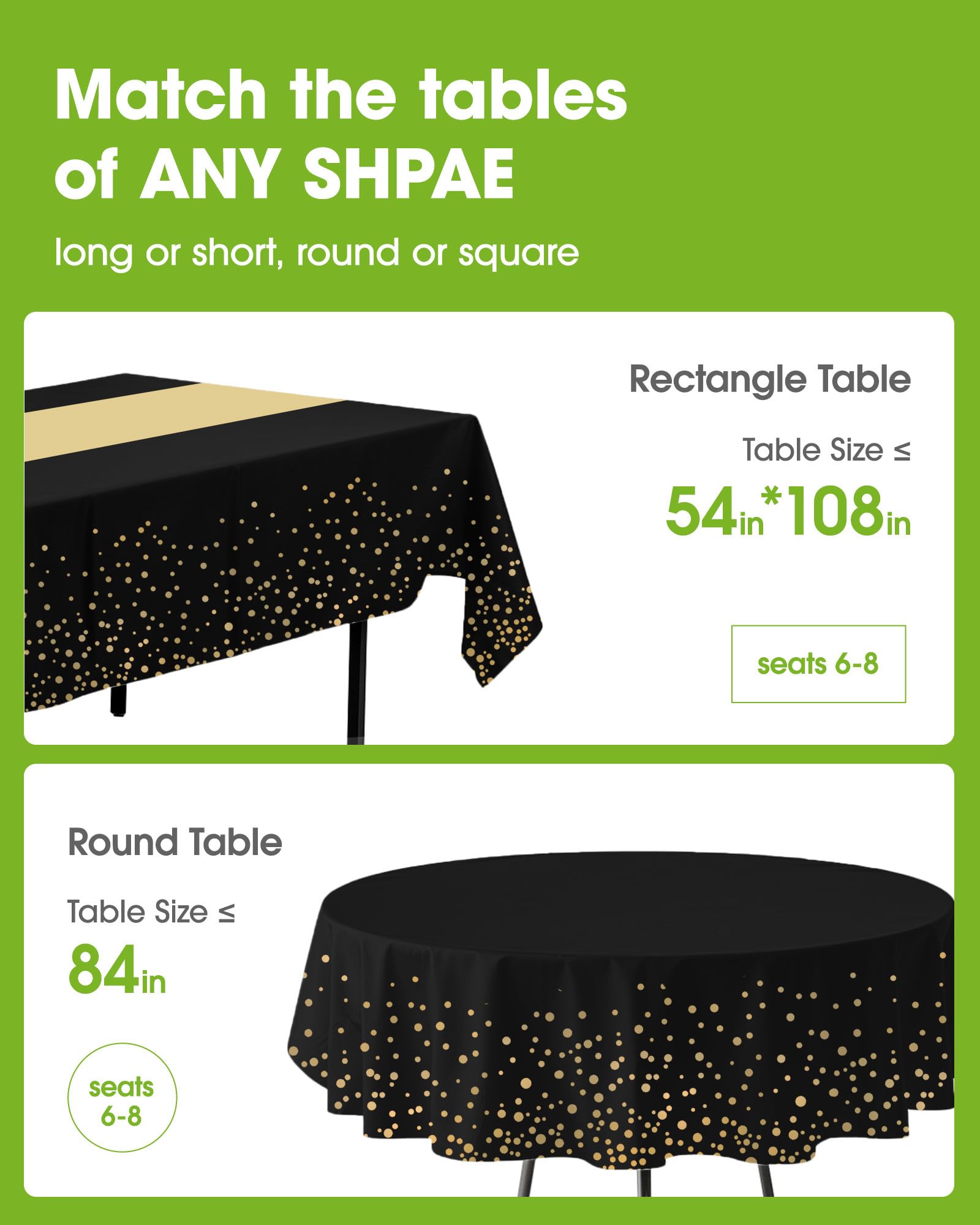 Pureegg disposable 10-pack tablecloth for quick party setup and cleanup.