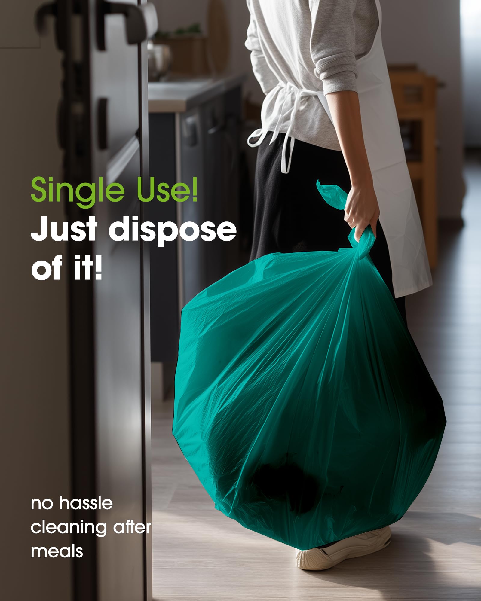 Pureegg disposable cleanup teal simplifies post-event cleanup.