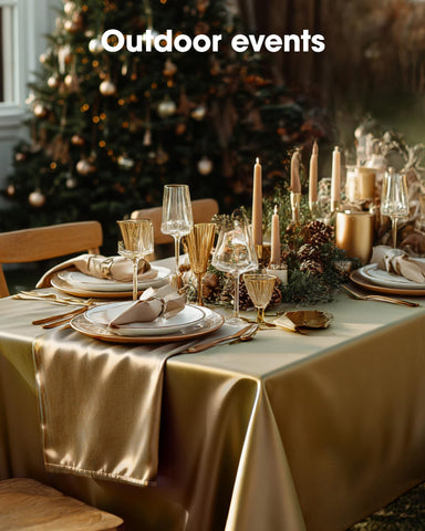 Pureegg disposable tablecloths enable easy cleanup after gatherings.