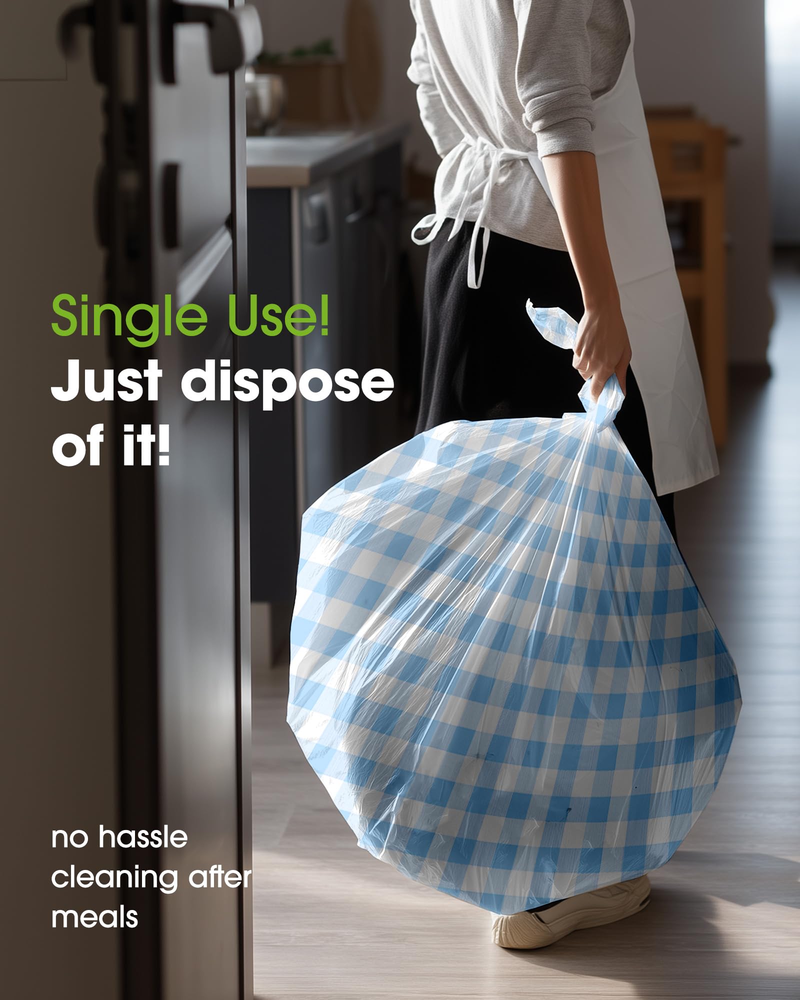 Pureegg tablecloth for easy cleanup—simply discard after use.