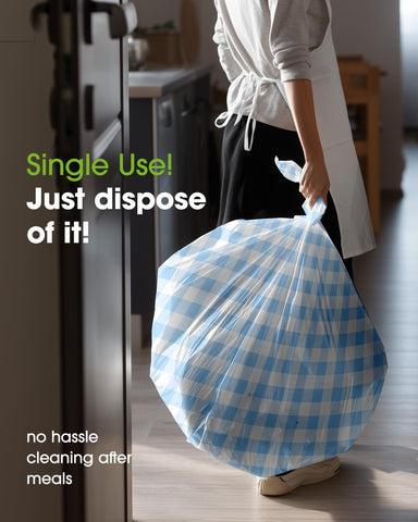 Pureegg tablecloth for easy cleanup—simply discard after use.