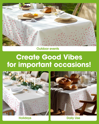 Pureegg tablecloth designed for easy cleanup after events and celebrations.