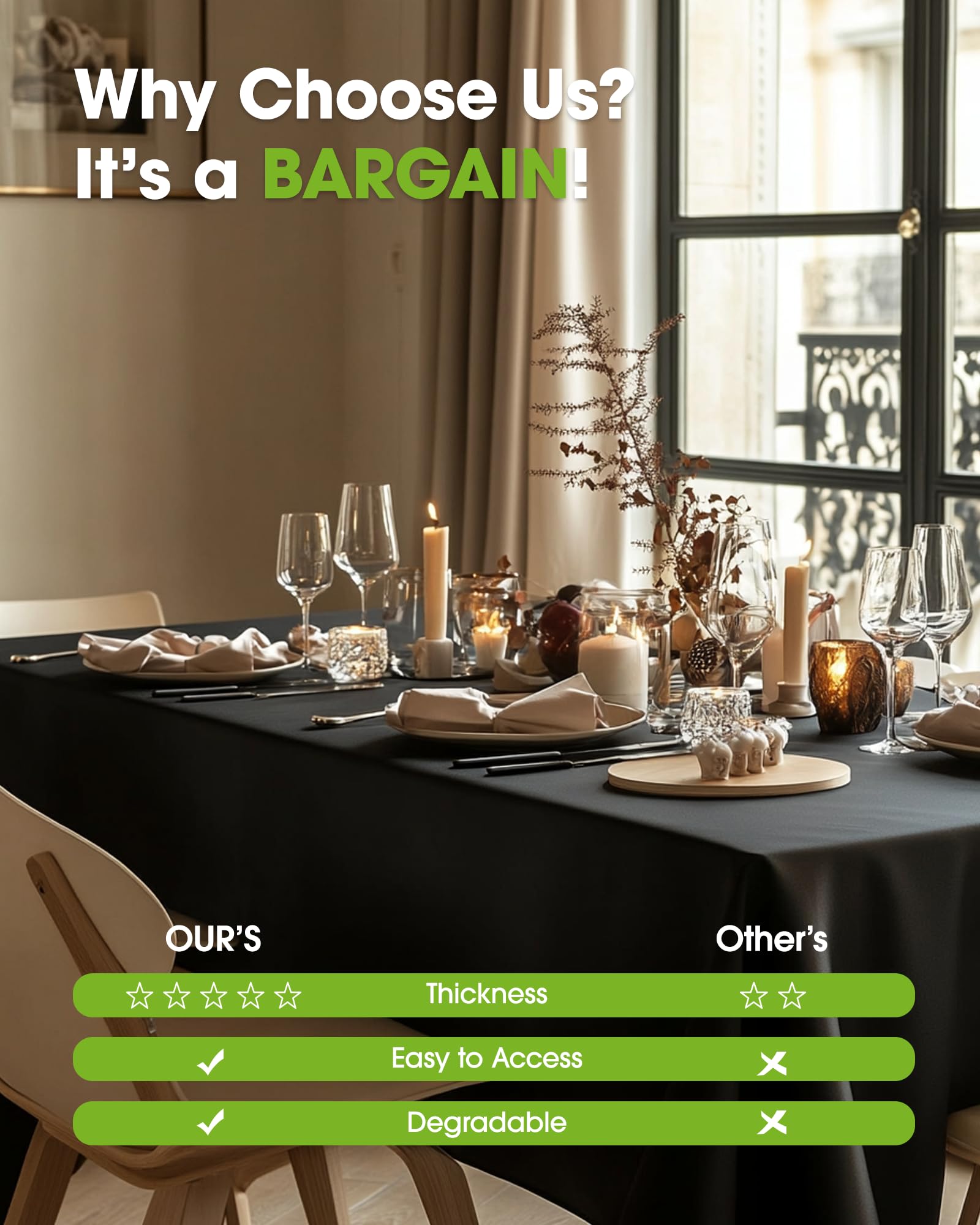 Pureegg disposable tablecloth simple cleanup after event