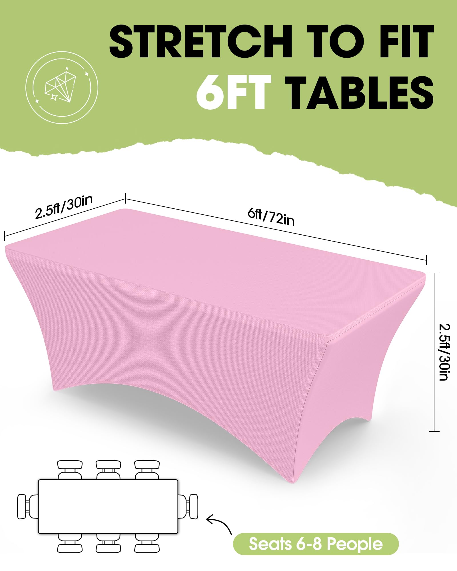Pureegg elastic-fit 6ft tablecloth demonstrates secure, wrinkle-free outdoor use.