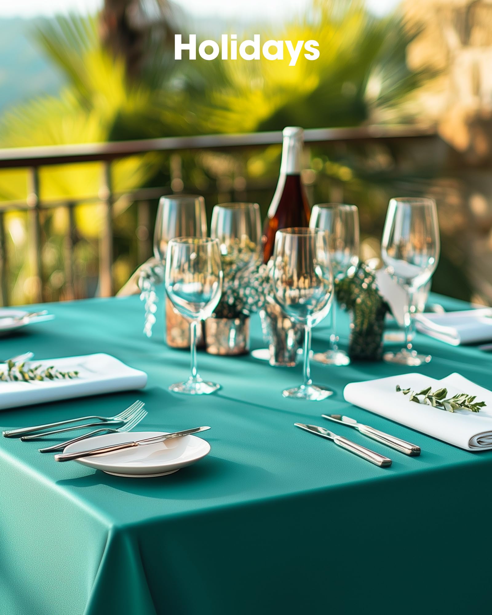 Pureegg leakproof teal tablecloth guards surfaces during meals.