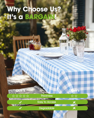 Pureegg tablecloth suited for outdoor picnics and casual gatherings.