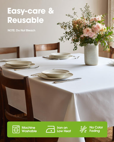 Outdoor wedding table with Pureegg cloth showing reusable, durable protection.