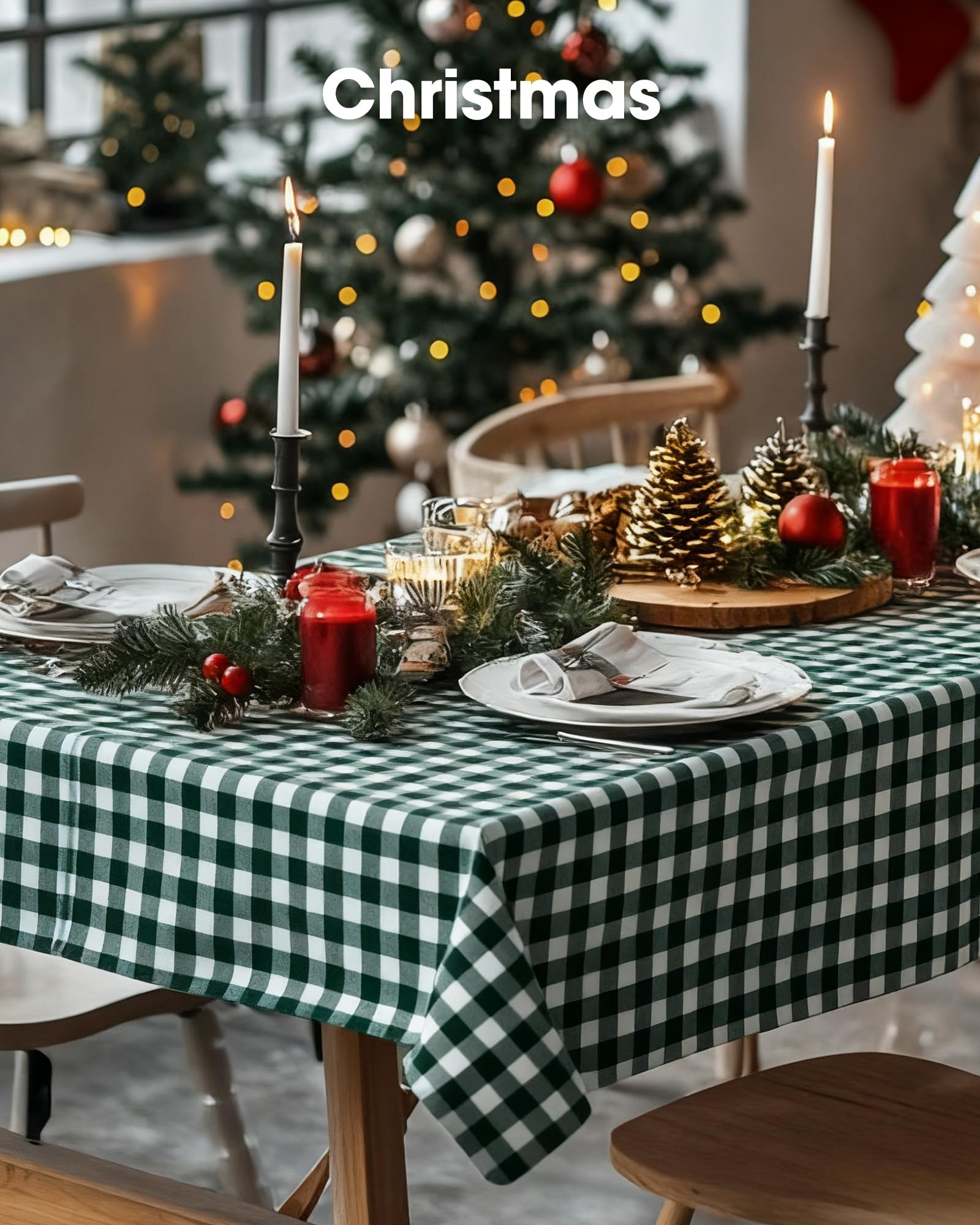 Pureegg green plaid pattern adds a festive touch to events.