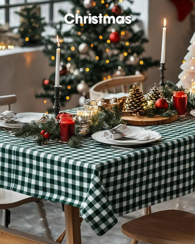 Pureegg green plaid pattern adds a festive touch to events.