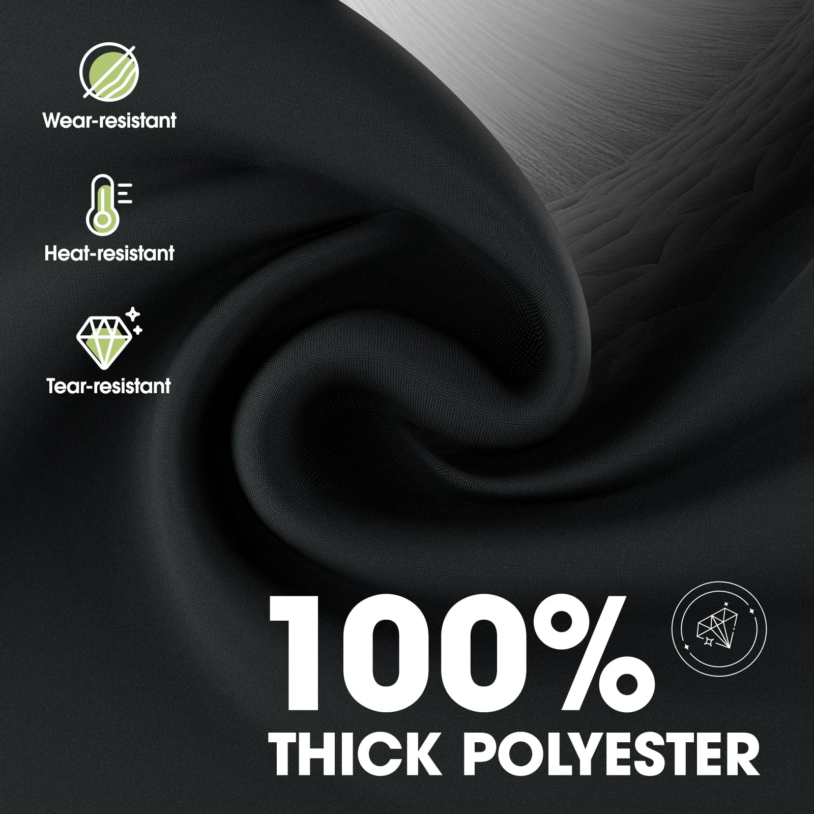 Pureegg tablecloth for picnics in black provides durable surface protection.