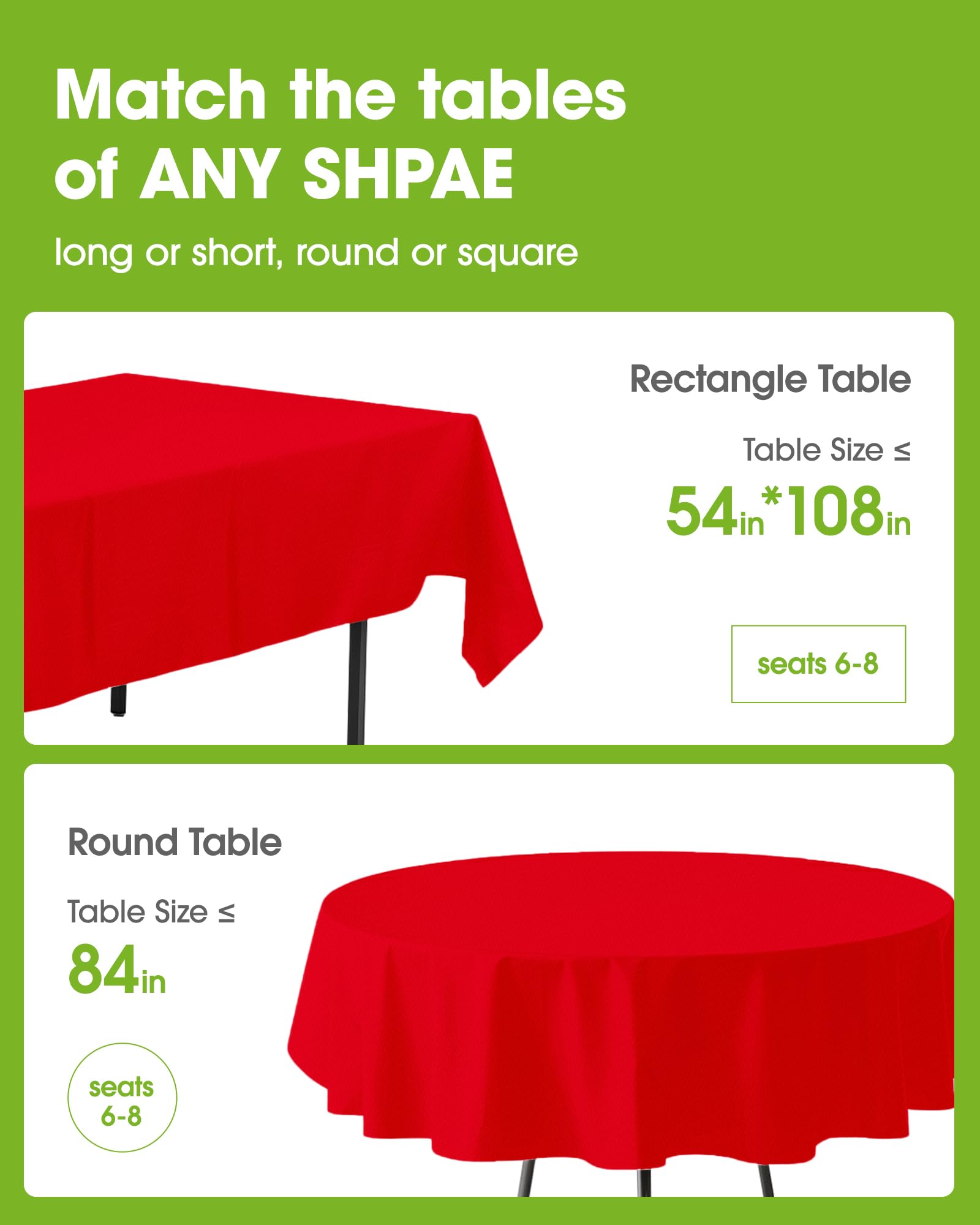 Pureegg plastic tablecloth with strong PEVA for durable coverage
