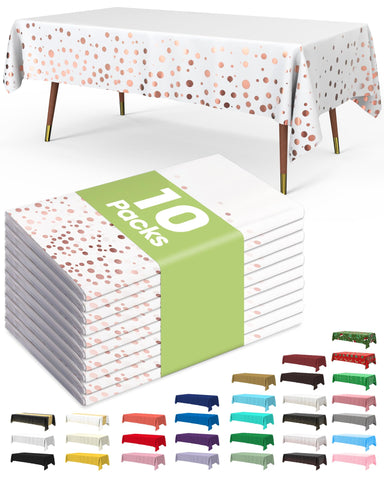 Pureegg tablecloth rectangle 54x108 with rose gold edge, ideal for graduation decor and spill protection.