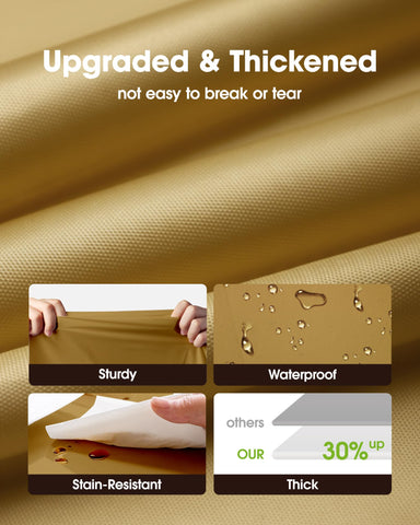 Pureegg tablecloth is waterproof and stain-resistant to protect surfaces.