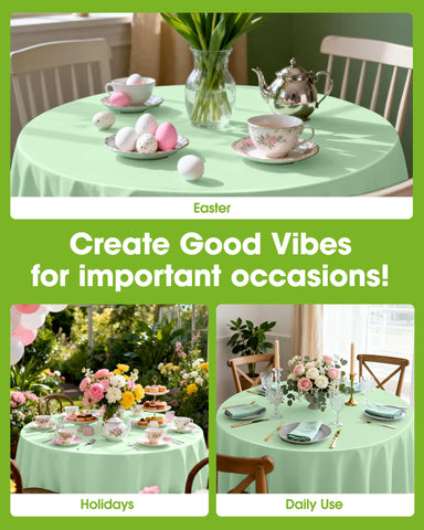 Pureegg thickened PEVA tablecloth offers sturdy coverage for busy gatherings.
