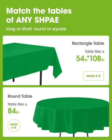 Pureegg waterproof forest-green tablecloth protects surfaces from spills and splashes.