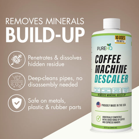 PUREHQ eco-friendly formula supports responsible cleaning of your coffee gear.