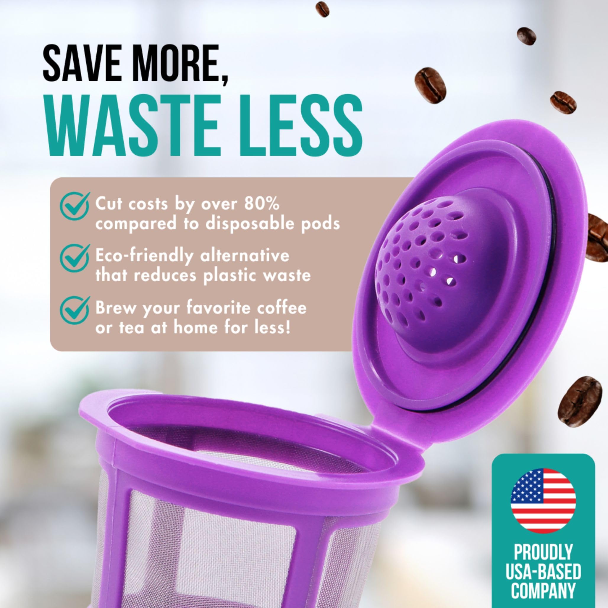 PUREHQ empty K-Cup drying scene suggests simple air-drying after use