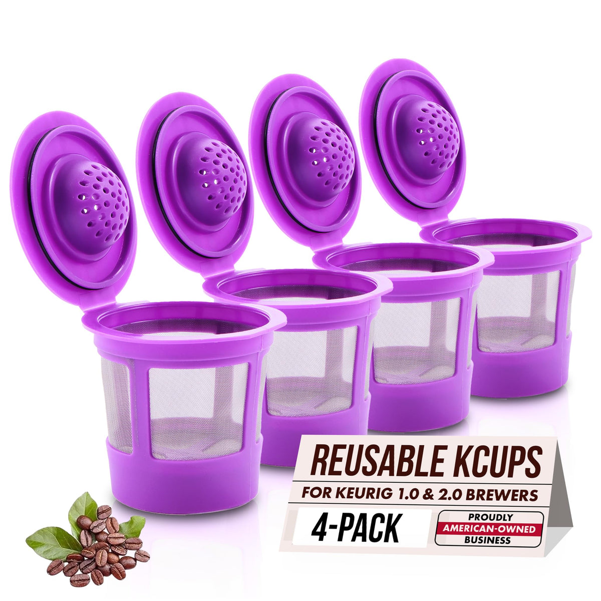 PUREHQ reusable K-Cup front view highlighting durable construction for daily Keurig brewing