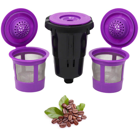 PUREHQ reusable K-Cups assembly with adapter and three pods for Keurig
