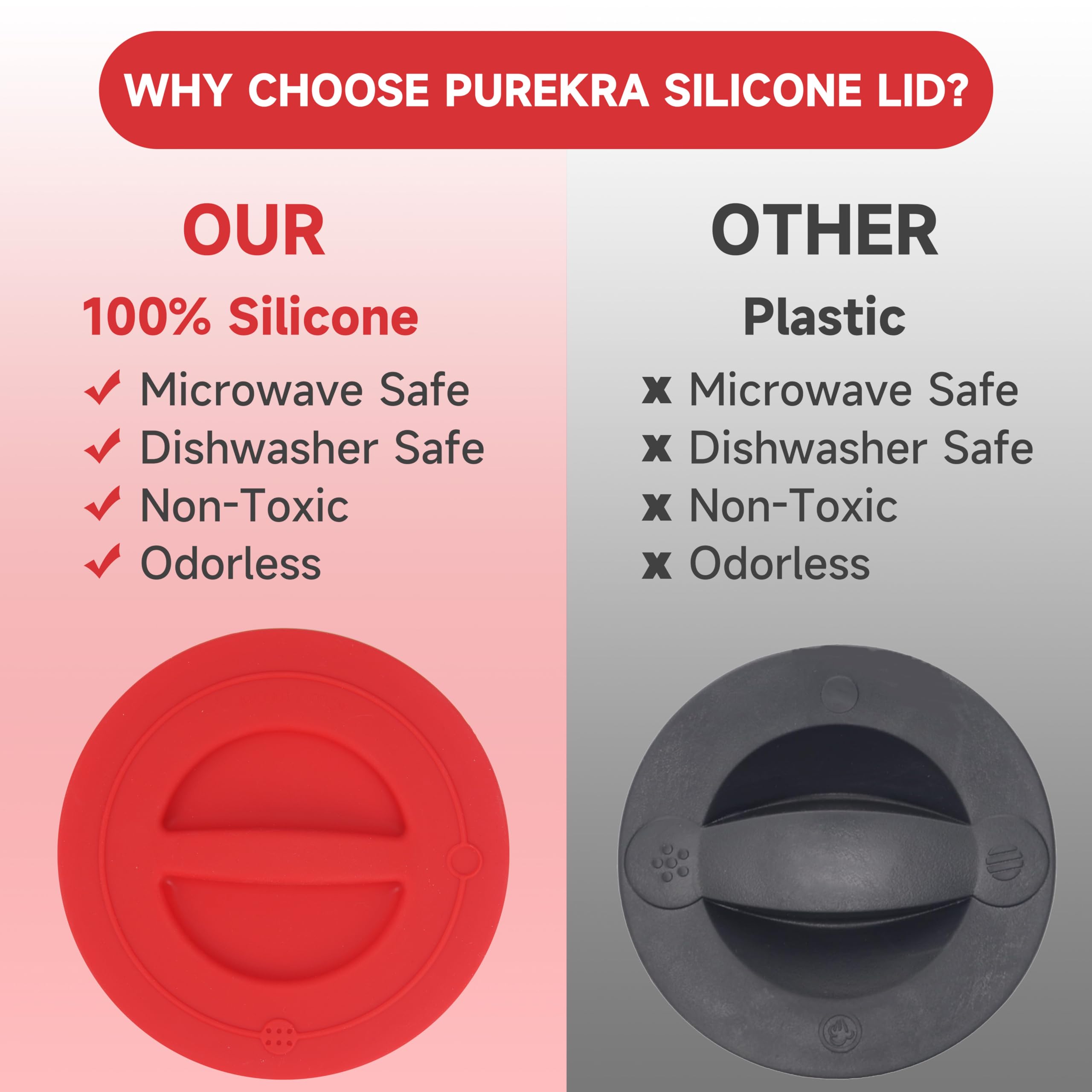 Purekra lid microwave-safe design supports reheating without removing lid