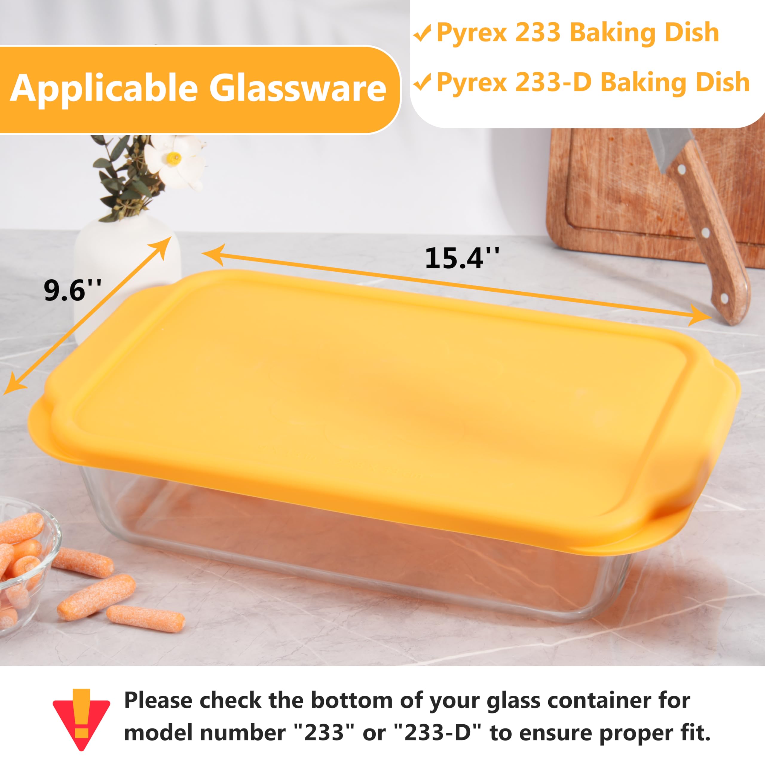 Close-up of the Purekra Pyrex 233-D lid showing flexible silicone edge.