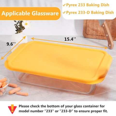 Close-up of the Purekra Pyrex 233-D lid showing flexible silicone edge.