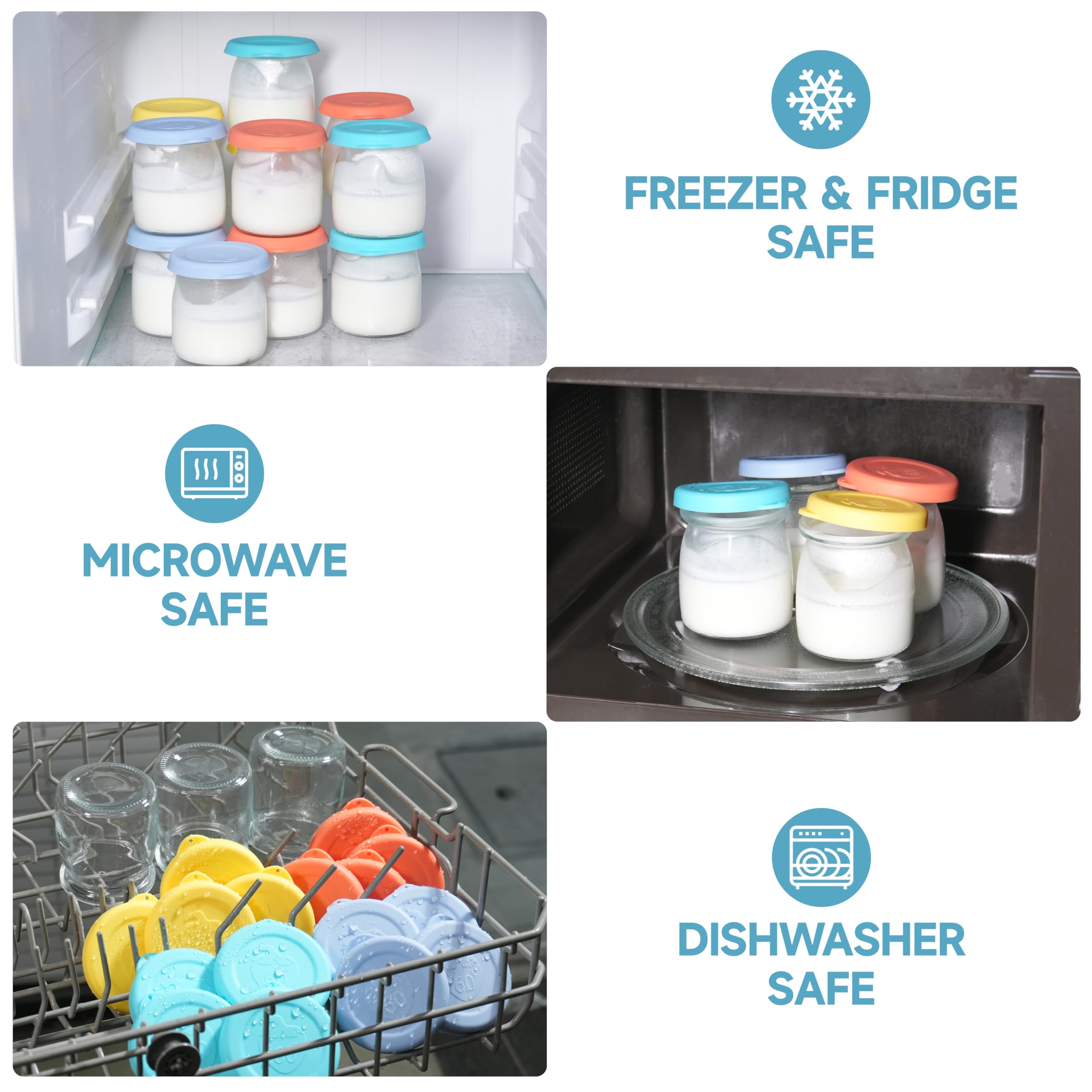 Purekra stackable flat lids help save fridge space.