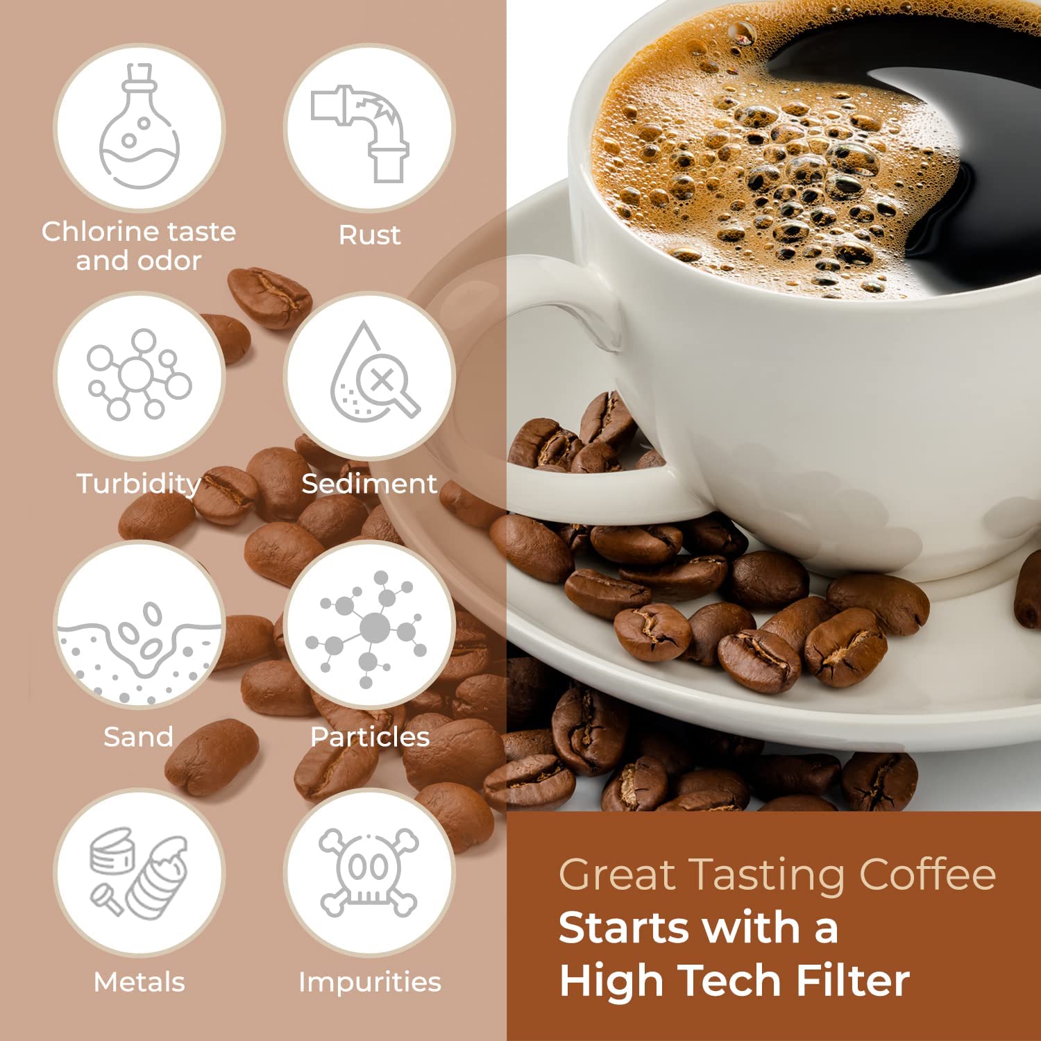 Pureline Keurig filter in use during a fresh brew for cleaner-tasting water.