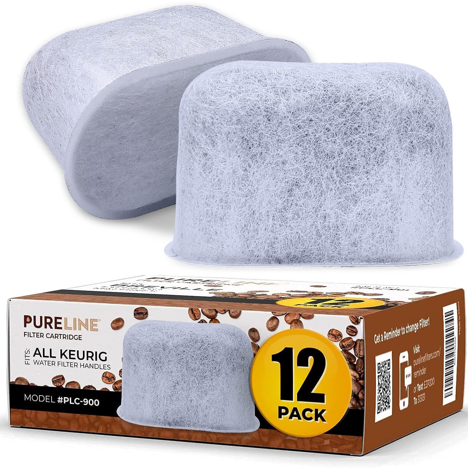 Pureline Keurig filter replacement 12-pack box boosts coffee clarity and convenience.