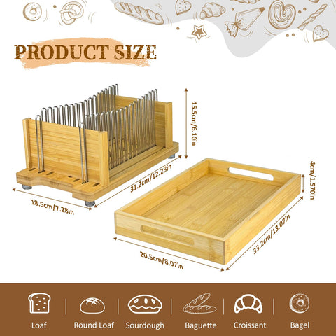 Adjustable width and thickness on PURENJOY slicer securely holds bread.