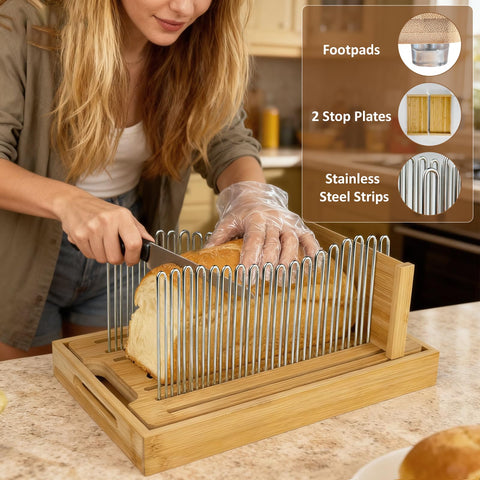 Non-slip feet keep the PURENJOY slicer steady during cuts.