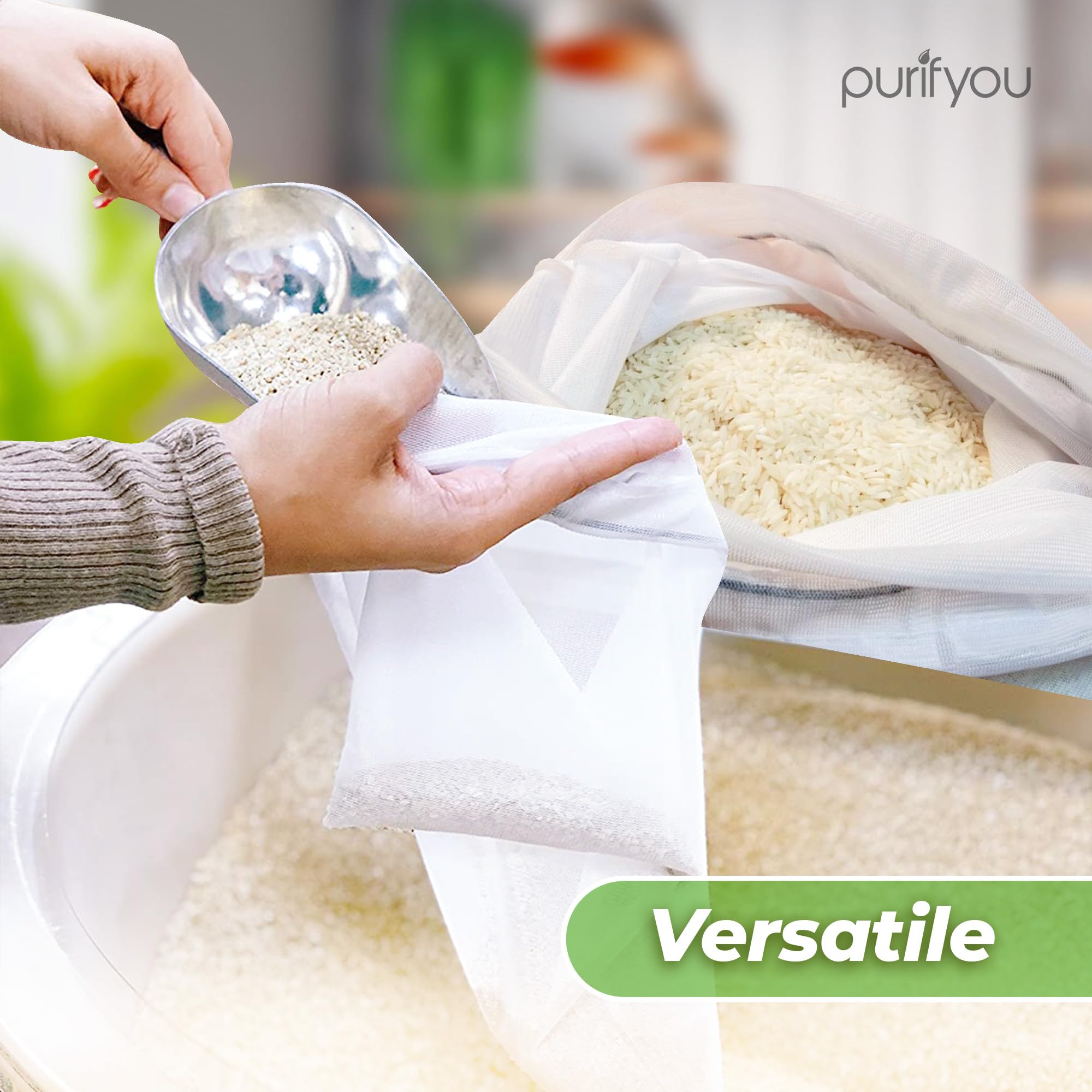 Purifyou 12x14 large bags for produce and bulk foods.