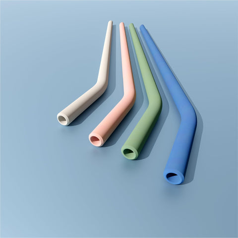 Purifyou silicone straw close-up shows soft lip-touch and flexible tip.