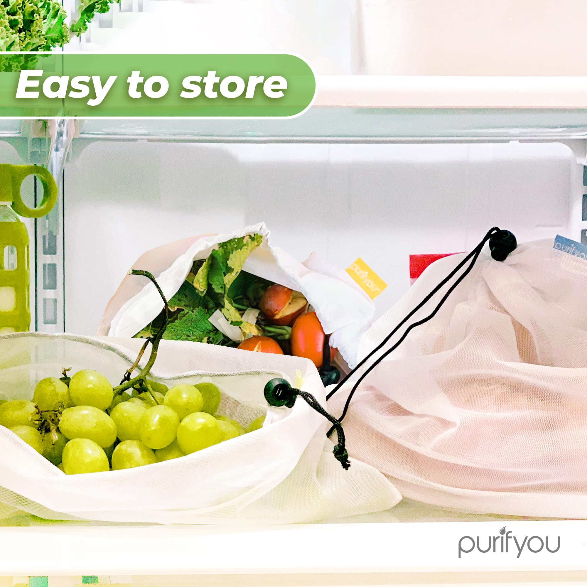 Purifyou small 12x8 bags for berries and snacks.