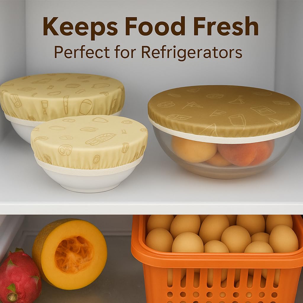 PURIME beeswax bowl covers 11-inch sealing a large bowl, perfect for leftovers.