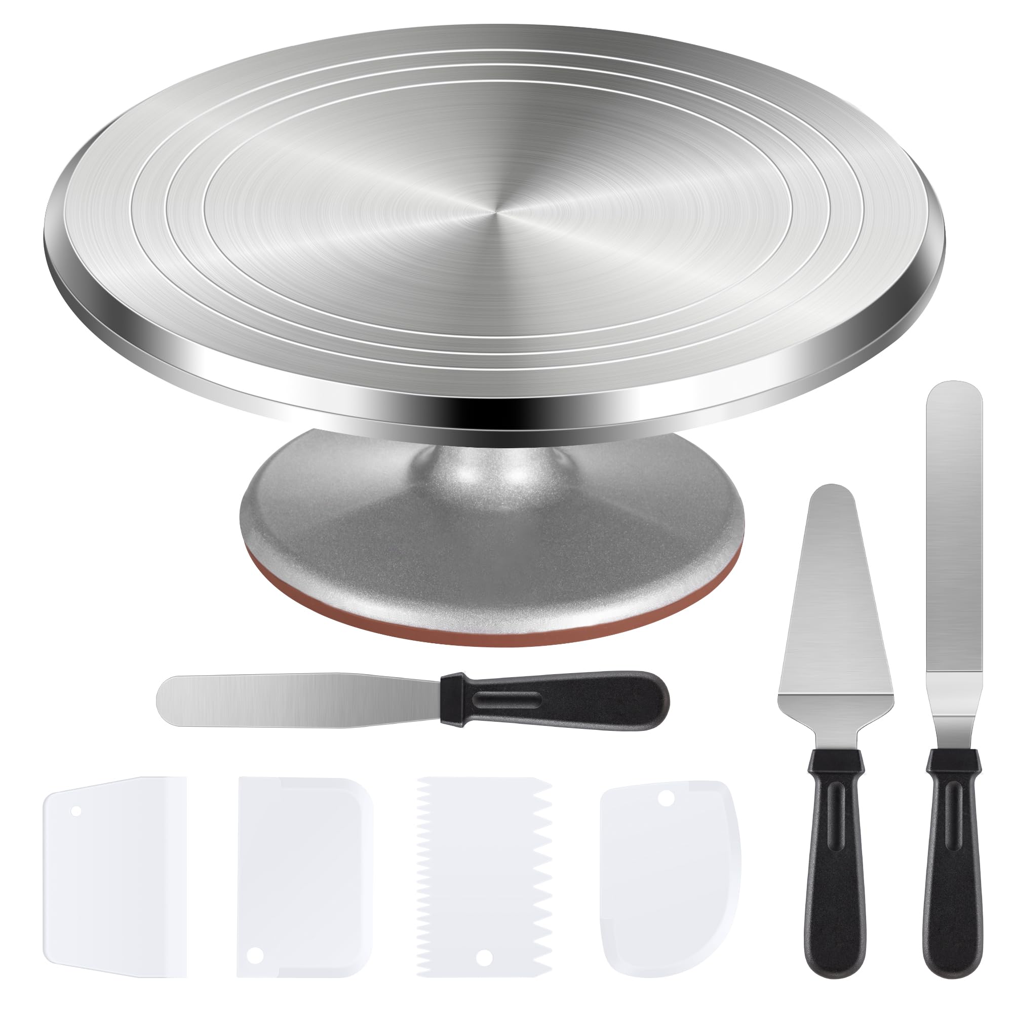 Puroma 12-inch cake turntable with smooth rotation for precise decorating.