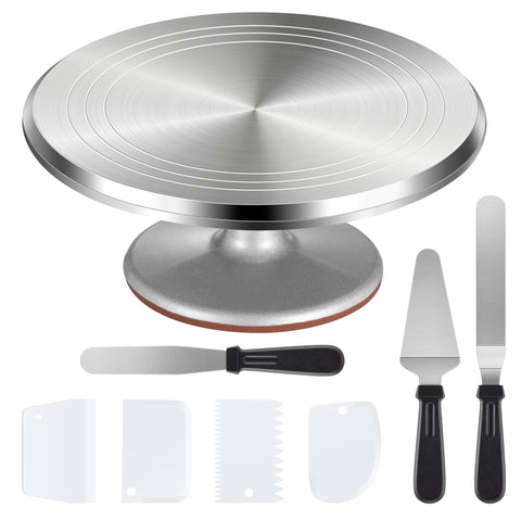 Puroma 12-inch cake turntable with smooth rotation for precise decorating.