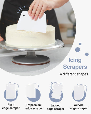 Puroma icing combs with varied patterns for textured finishes.