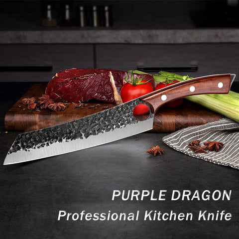 Purple Dragon cleaver for bone-in meat separation and clean cuts