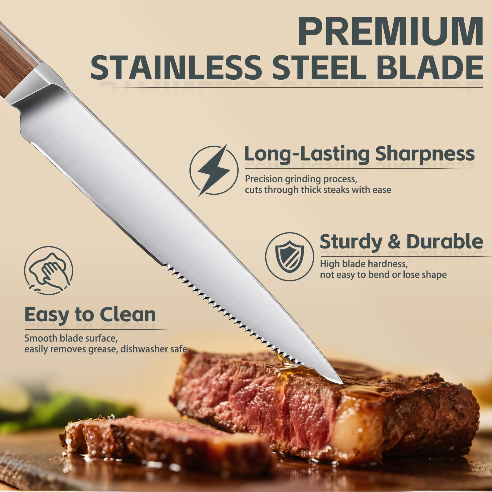 Purple Dragon ergonomic riveted pakkawood handle reduces wrist strain during extended service.