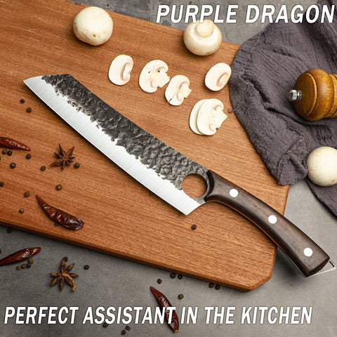 Purple Dragon ergonomic wooden handle provides comfortable, non-slip grip