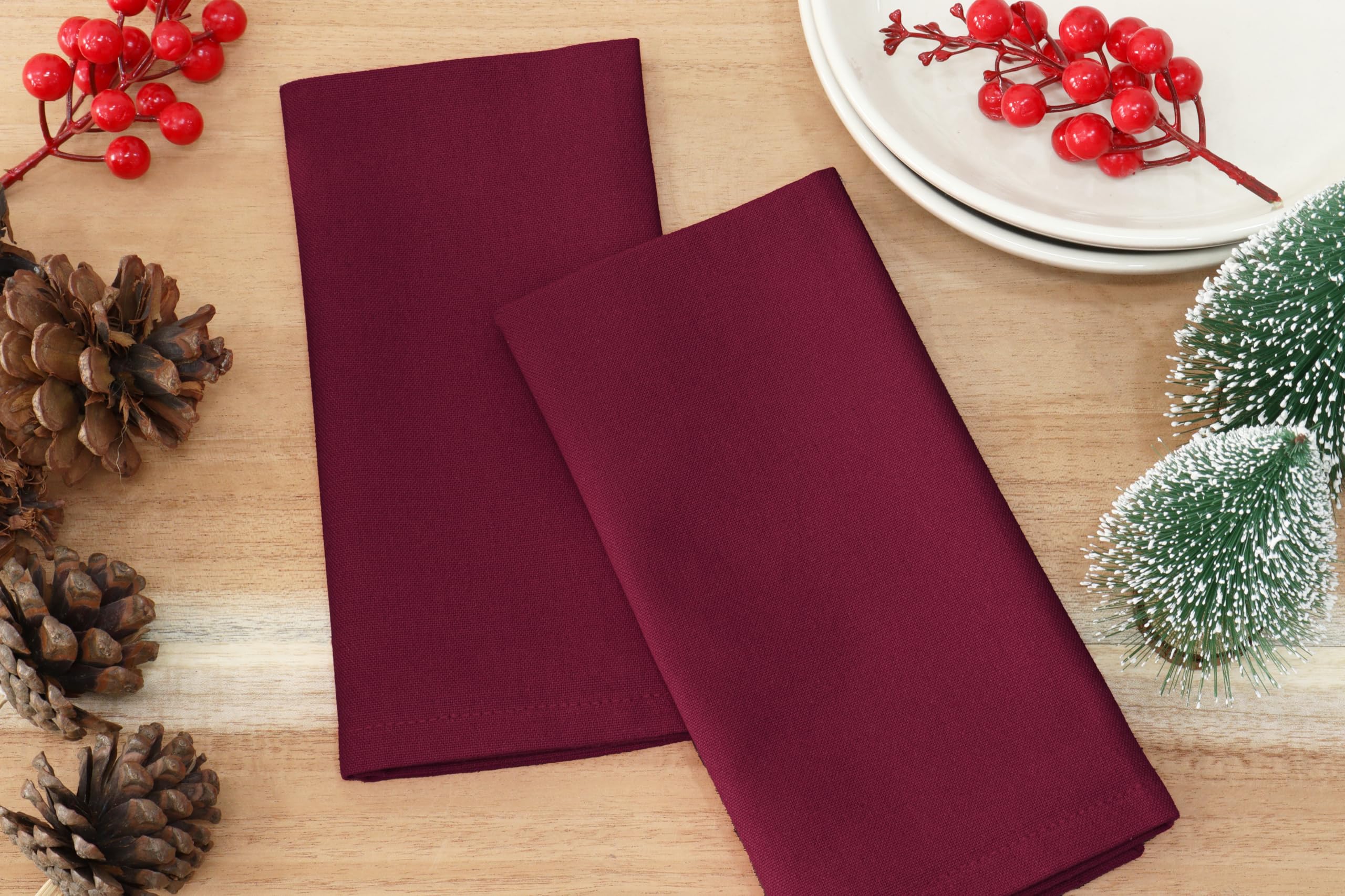 PurpleEssences napkins with mitered edges highlighting refined detailing