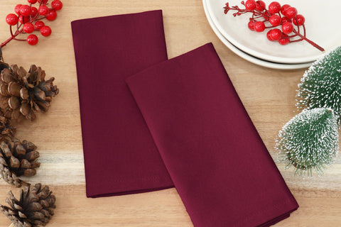 PurpleEssences napkins with mitered edges highlighting refined detailing